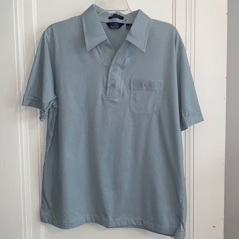 Vtg 80s light blue‎  men’s polo shirt